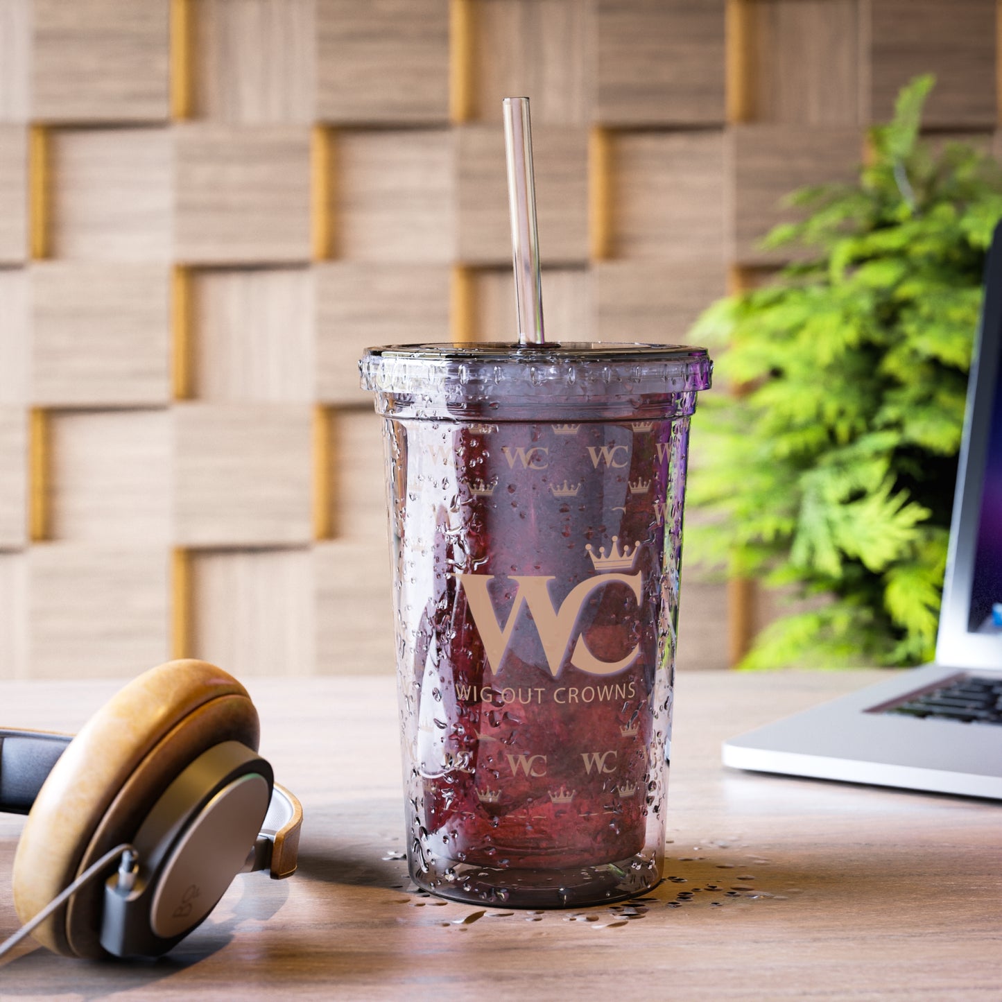 WC Logo Acrylic Tumbler with Straw — Clear Reusable Cup (Suave Collection)