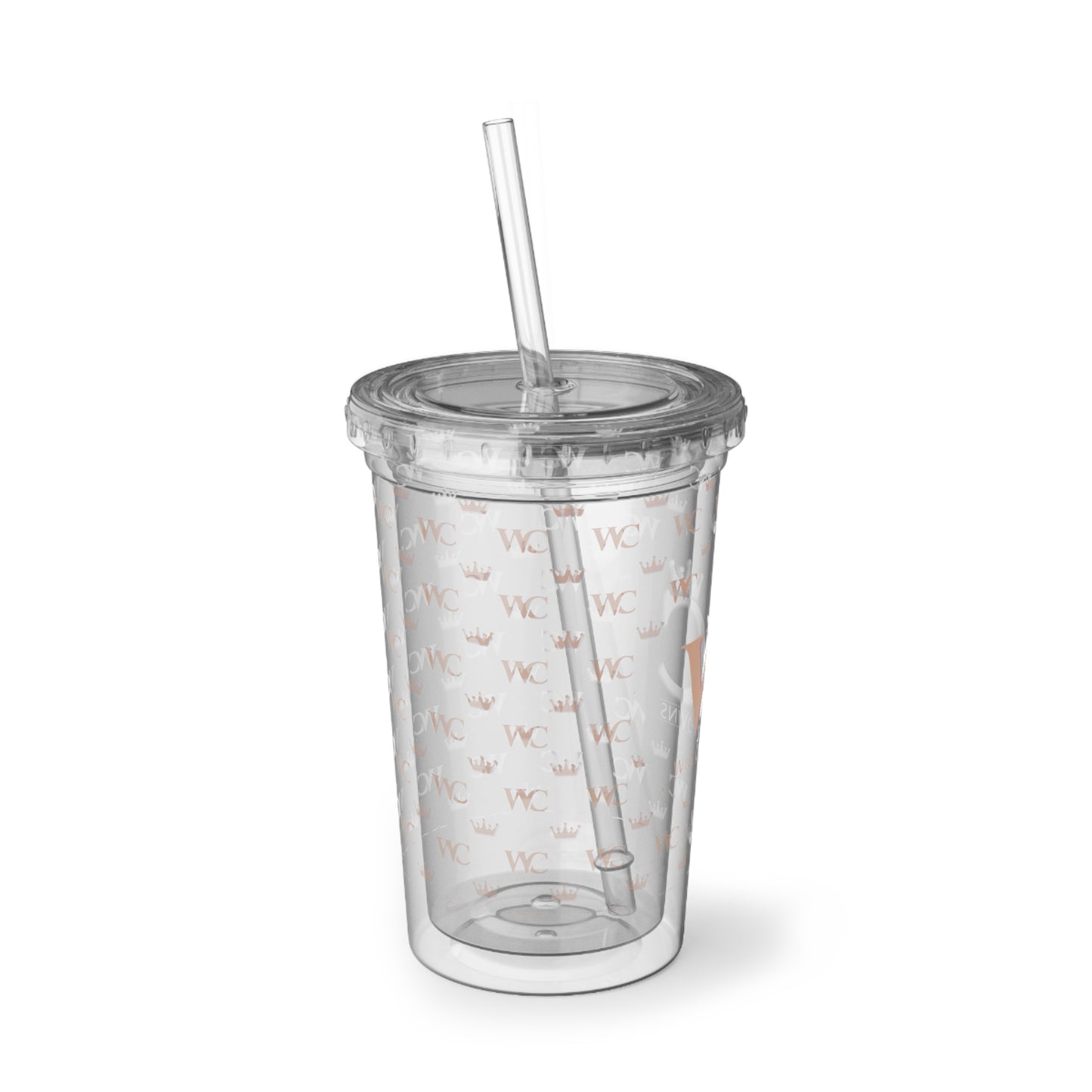 WC Logo Acrylic Tumbler with Straw — Clear Reusable Cup (Suave Collection)