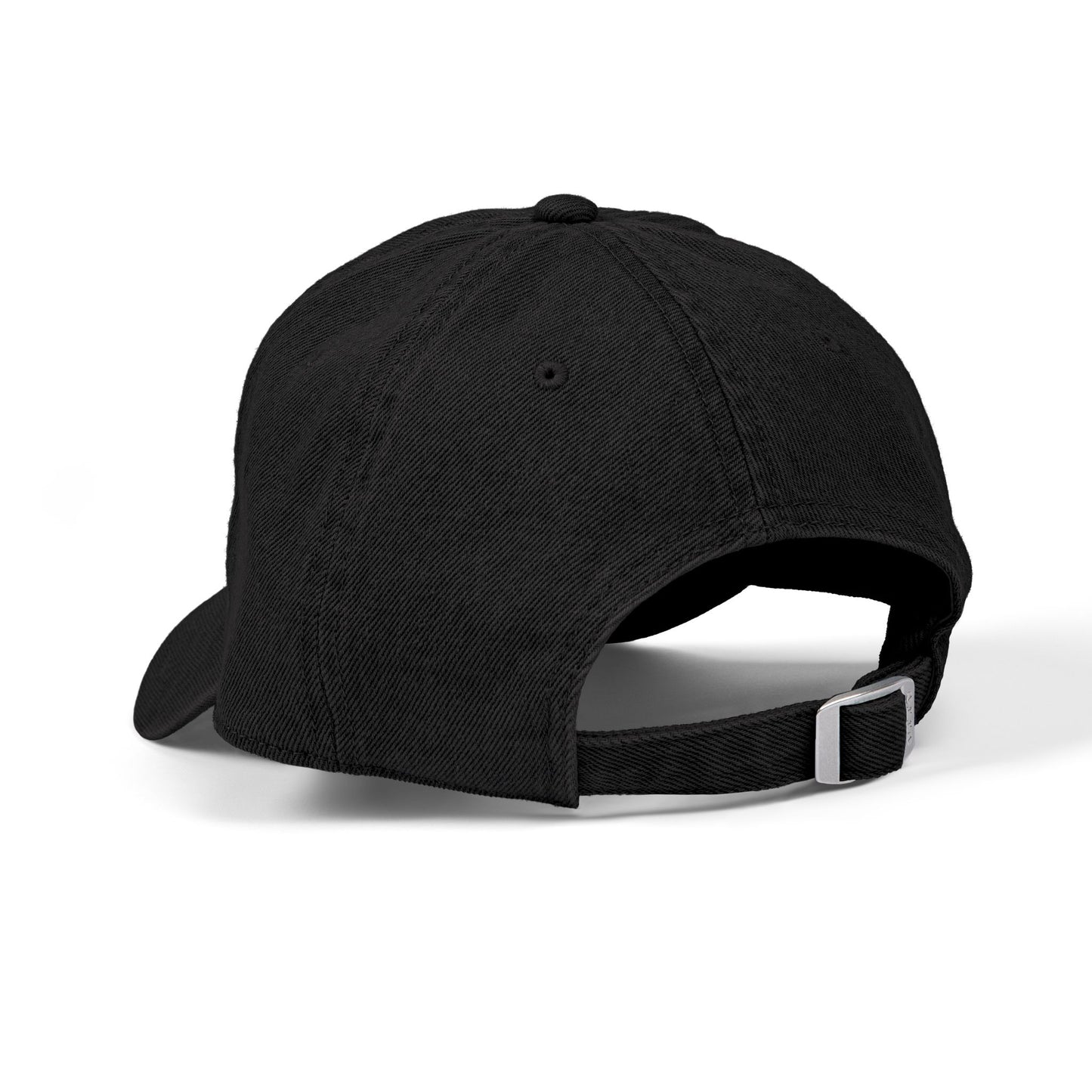 Embroidered 'WC' Crown Denim Hat – Black Casual Baseball Cap