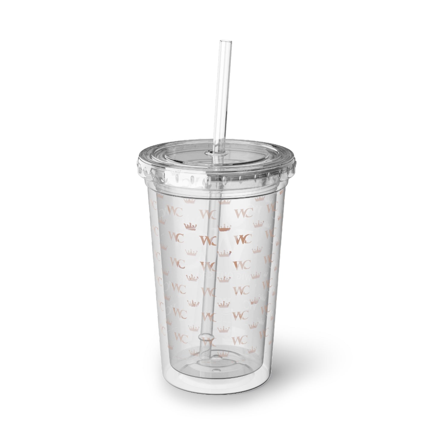 WC Logo Acrylic Tumbler with Straw — Clear Reusable Cup (Suave Collection)