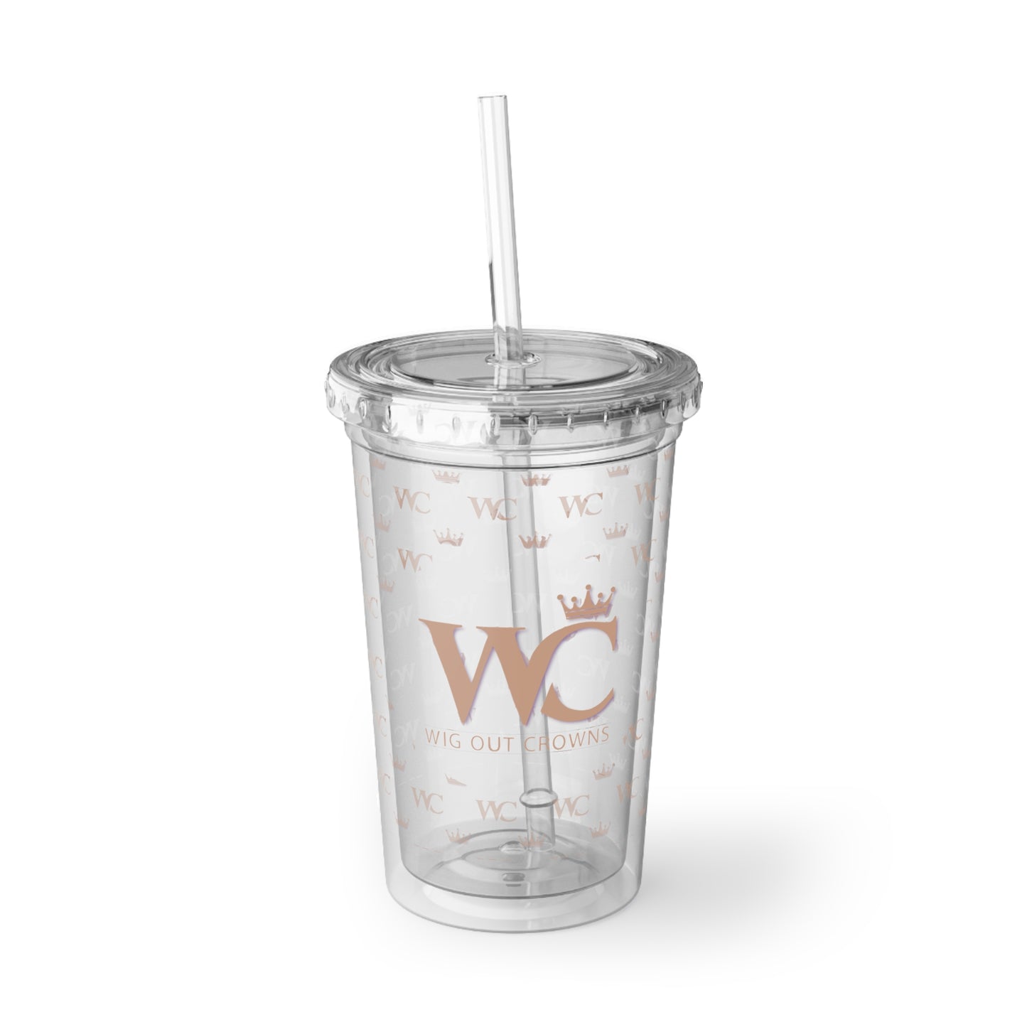 WC Logo Acrylic Tumbler with Straw — Clear Reusable Cup (Suave Collection)