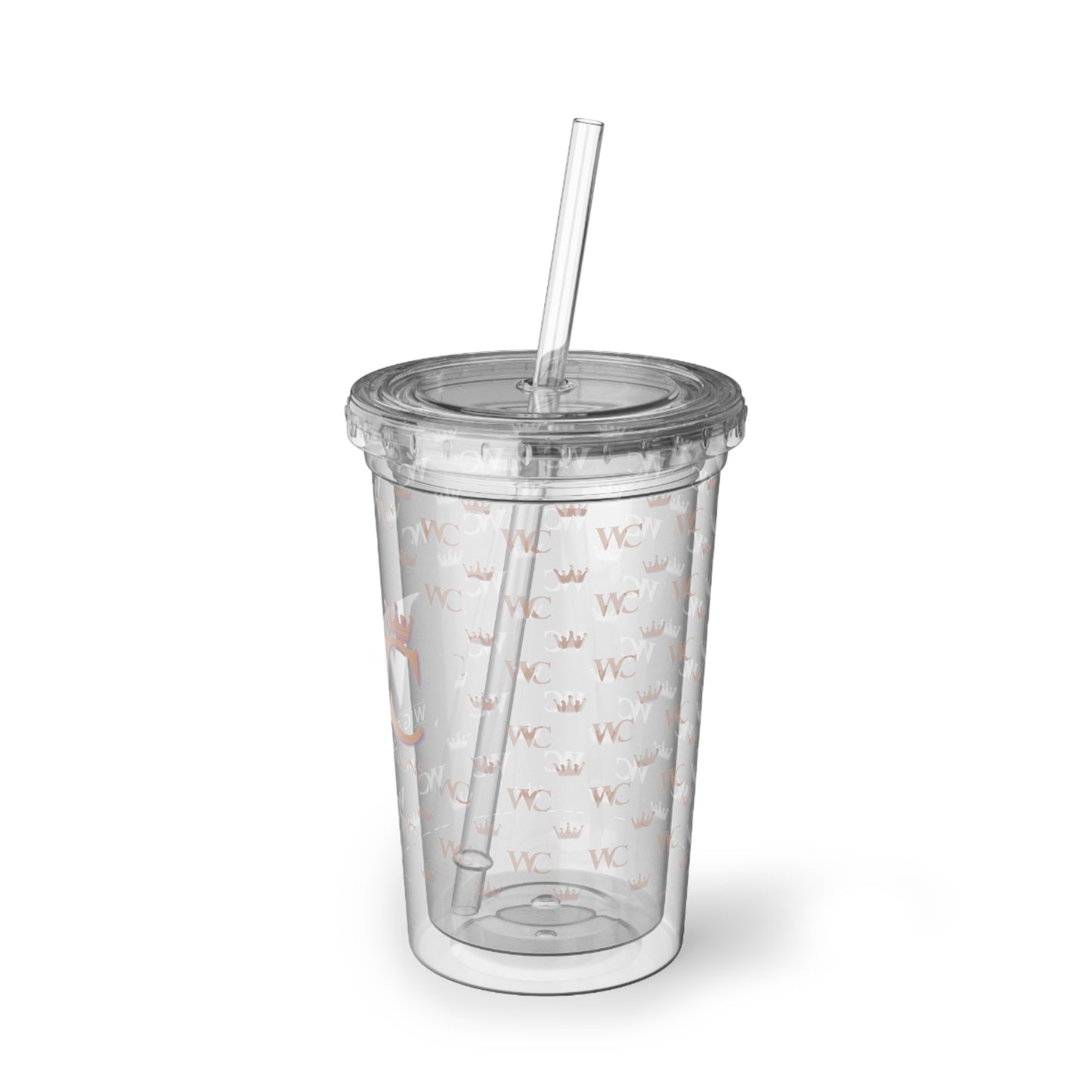 WC Logo Acrylic Tumbler with Straw — Clear Reusable Cup (Suave Collection)